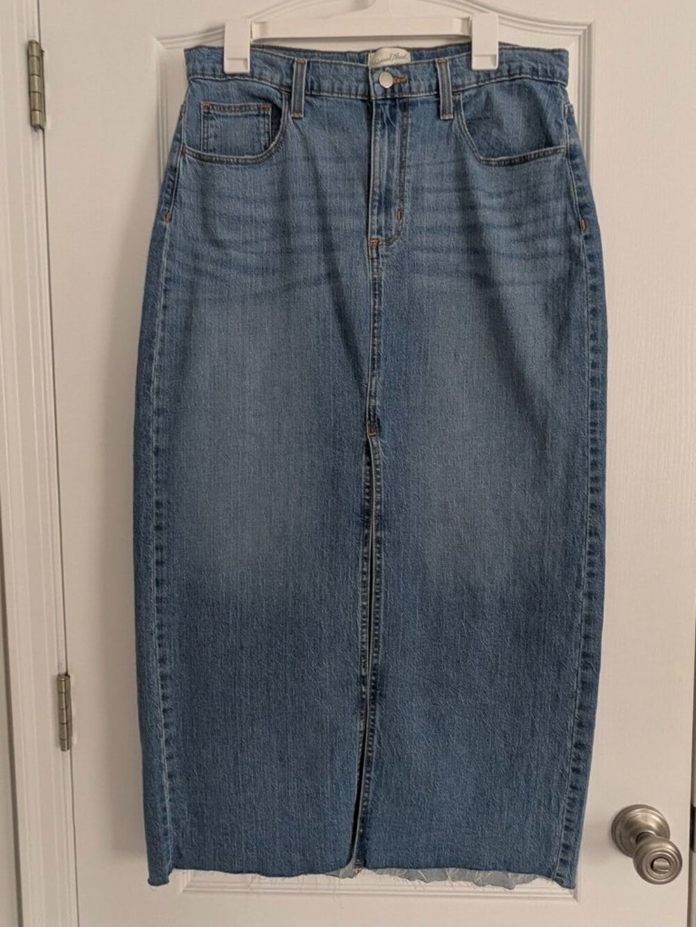 Denim maxi skirt